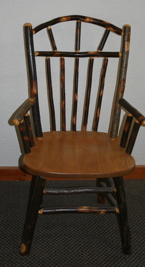 Hickory Chair With Wooden Seat & Spindle Back