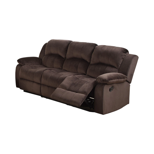 Padded Suede Motion Sofa in Chocolate