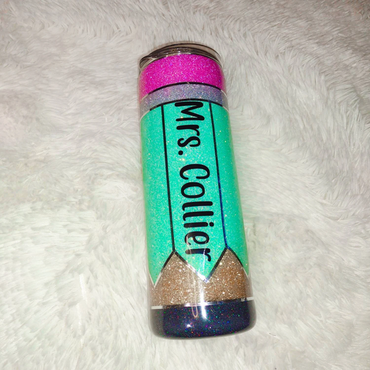 Glitter Tumbler Teacher, Pencil Cup, Great Gift For Teacher, Fun Tumbler, Christmas Gift, Coffee Tea