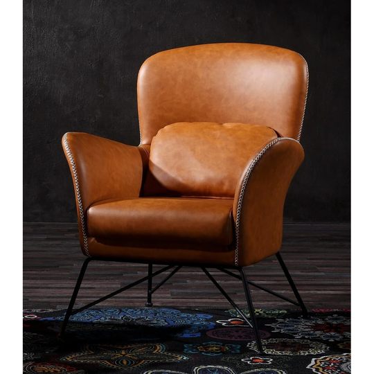 Modrest Kirk Modern Brown Eco-Leather Accent Chair
