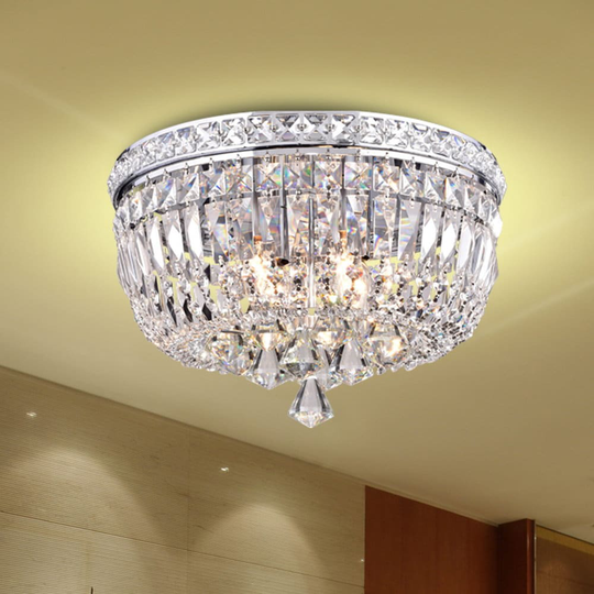 Elisa 4-light Chrome and Crystal Flushmount Chandelier