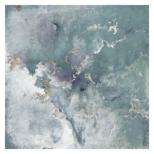 Masterpiece Art Gallery Golden Edge II Soft Blue Abstract by Janet Tava Canvas Art Print - Multi-color