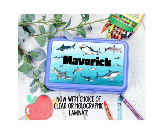 Shark Personalized Pencil Box | School Supplies Back To Kids