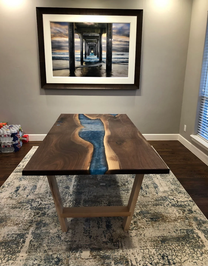Hardwood & Epoxy Dining Room Table