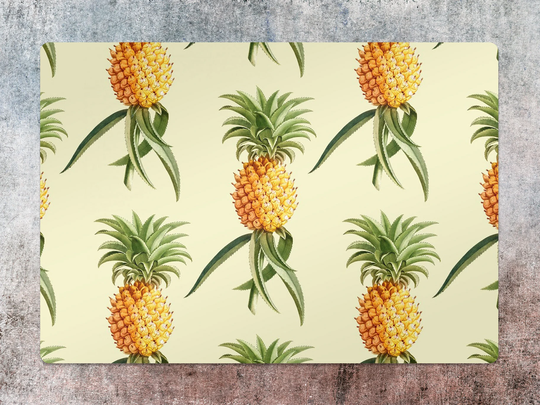 Vintage Pineapples Chair Mat, Green Vinyl Floor Yellow Protective Fruit Splat Pvc Decorative Gift Idea