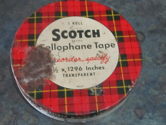 Scotch Tape Tin Tartan Plaid With Inside 1950 Era