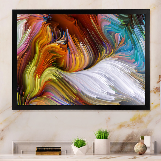 Designart 'Elegance Of Liquid Color IX' Modern Framed Wall Decor