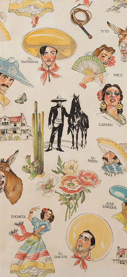 Hacienda - Pattern # 8855A Mexican Folkloric Alexander Henry 100% Cotton Woven Fabric Choose Your Cut