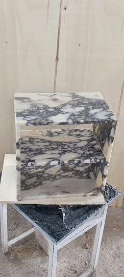 Calacatta Viola Marble Side Table, End Italian Marble 100% Handmade, Coffe Real Stone