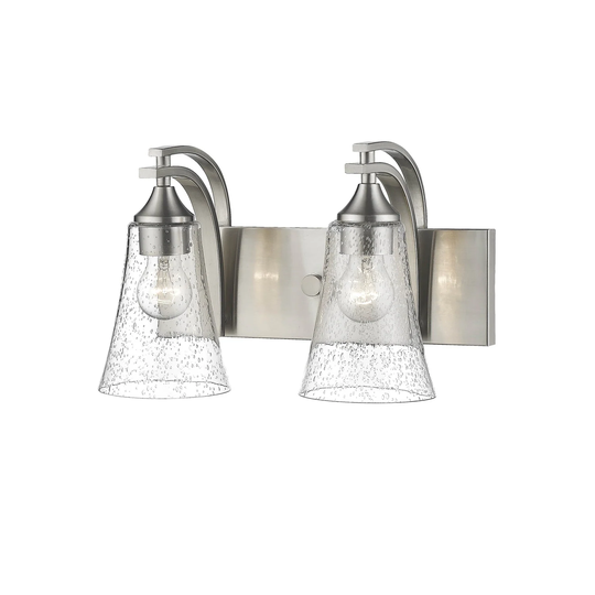 Millennium Lighting Natalie 2 Light Bathroom Vanity Fixture with Clear Seeded Glass Shades
