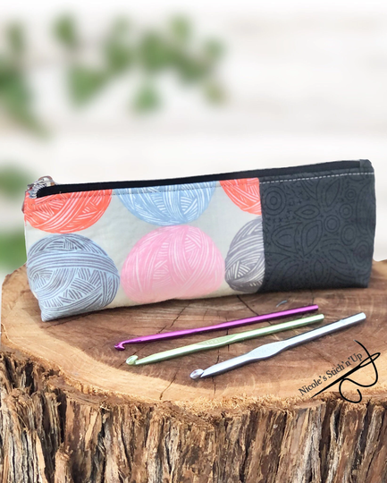Yarn Fabric Pencil Pouch~Knitting Needles Pouch ~Crochet Hooks Pouch~Purl Fabric~Ruby Star Society