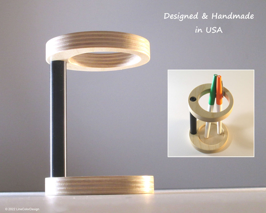 Pen Holder & Desk Organizer | Modern Office Desktop Pencil Accessory Original Gift For Boss & Coworker Beautiful Display Handmade Usa