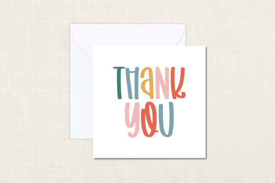 Printed-Colorful Thank You Mini Note Cards, Order Enclosure Gift Cards