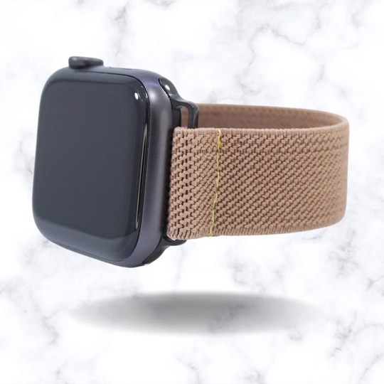 Elastic Watch Band For Apple - All Series | Models 1 8, Se, Ultra Thin Solid Brown Khaki Beige Tan Army Military