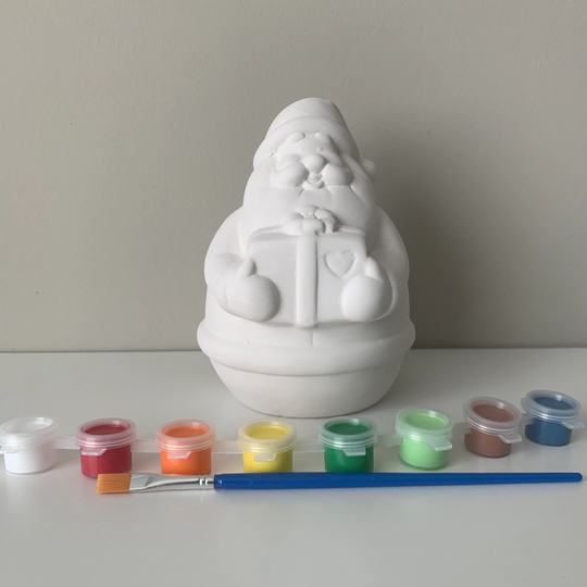 Jolly Santa Pottery Painting Kit, Christmas Decor, Paint Craft, Party Clay Kits