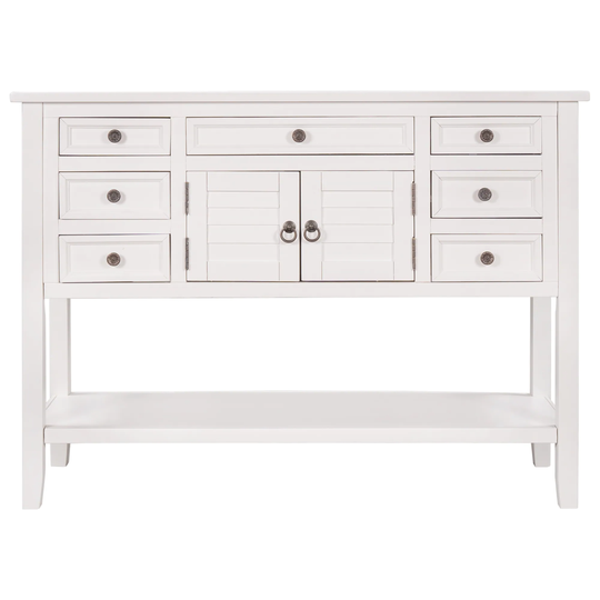 Modern Console Table Sofa Table for Living Room with 7 Drawe