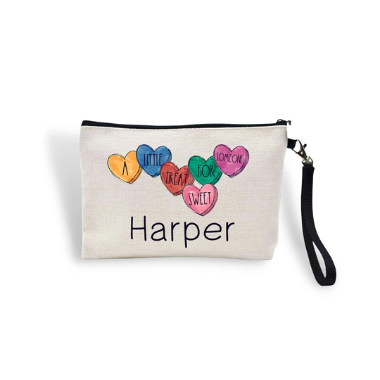 Kids Christmas Day Treat Bag | Conversation Hearts Christmass Birthday Party Favors Personalized Makeup Organizer Pencil Pouch