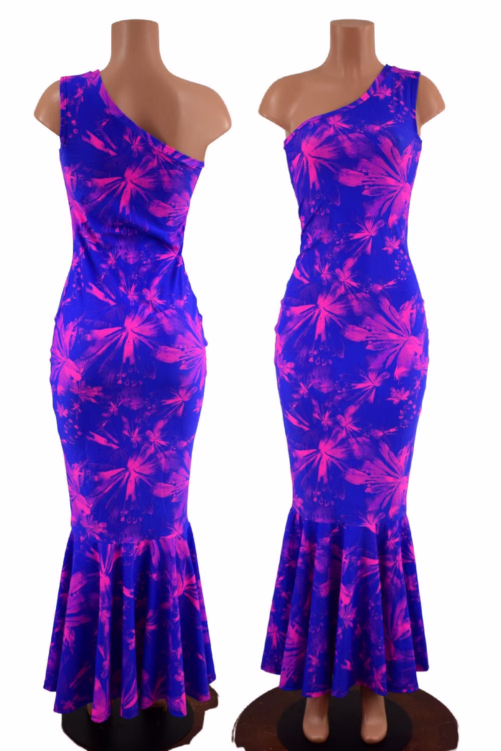 Radiant Rainforest One Shoulder Mermaid Gown 157663