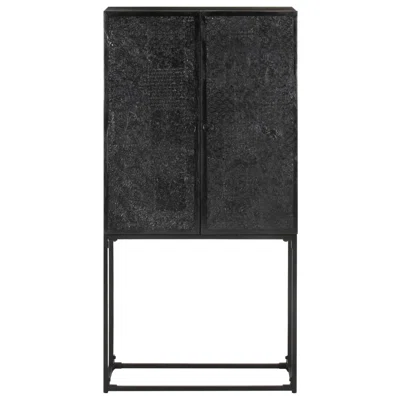 17 Stories Sideboard Black 23.6"X11.8"X47.2" Solid Acacia And Mango Wood