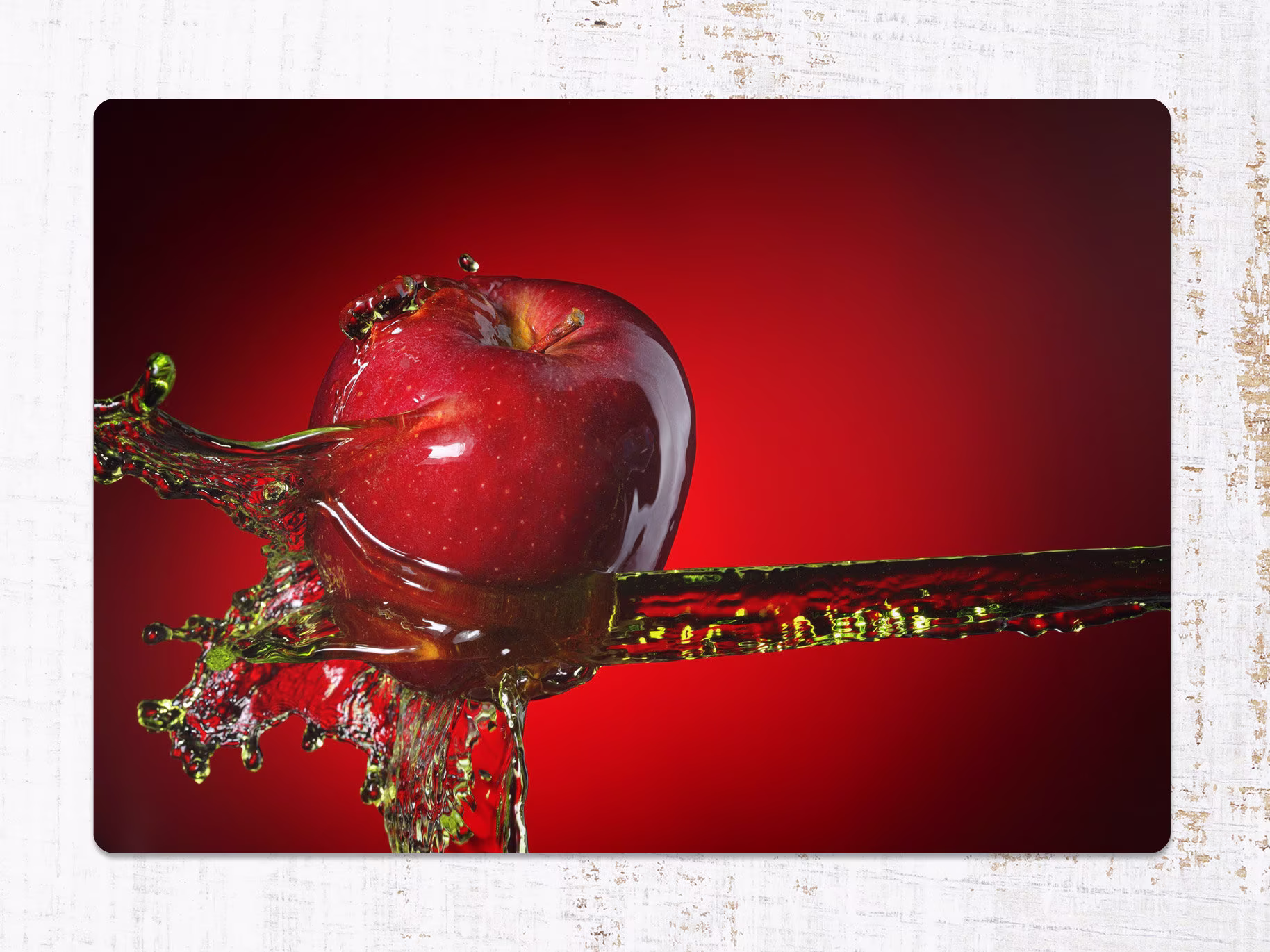 Red Apple Chair Mat, Cherry Protective Splat Fruit Vinyl Floor Pad, Office Room Rug, Comfort Splash Mat