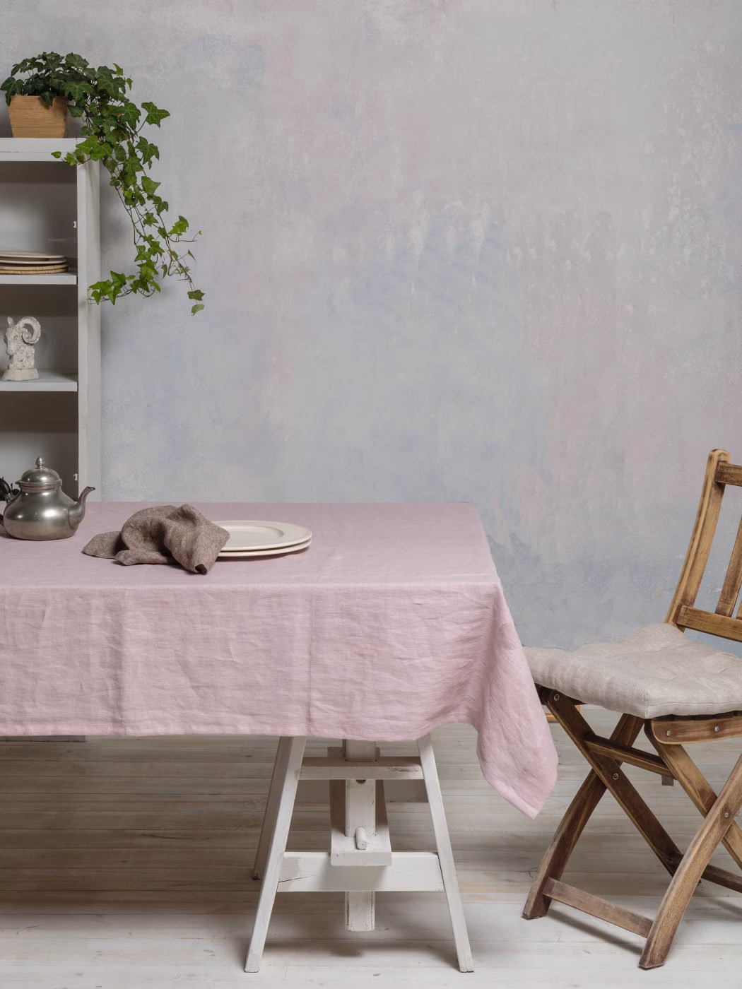 Linen Tablecloth-Tablecloth-Table Linens-Dusty Pink Tablecloth-Dining Tablecloth - Width 55"(140cm X Custom Length