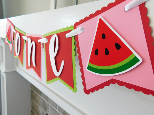Watermelon High Chair Banner, One in A Melon Party