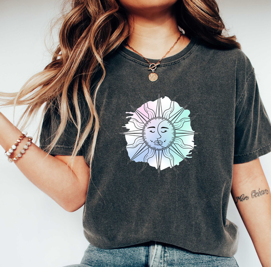 Comfort Colors Magic & Celestial Sun Shirt, Top, Animals T-Shirt, Comfy Oversized Boho