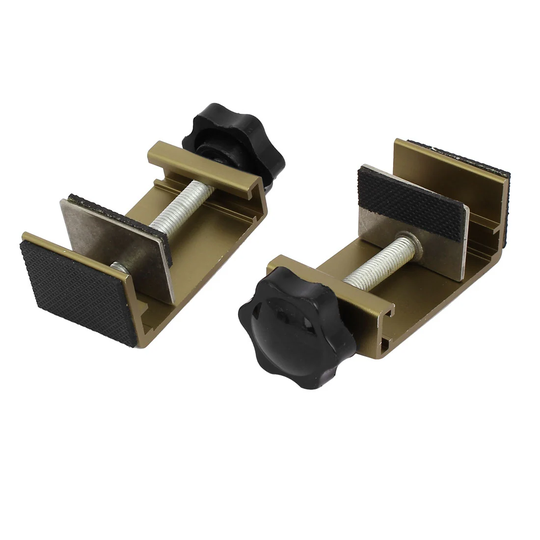 Security Sliding Window Lock Stopper Sash Restrictor Champagne Color 2pcs - Champagne Color