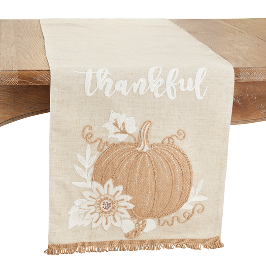 Thankful Pumpkin Design Table Runner - 16"x70"