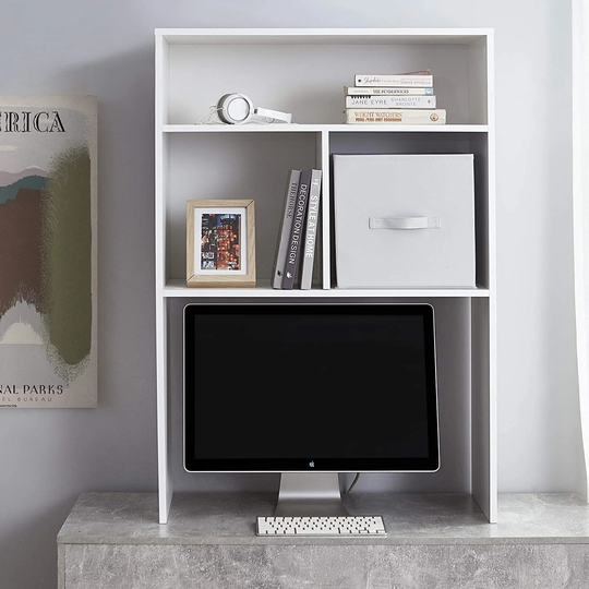Yak About It Extra Depth Cube Dorm Desk Bookshelf - White