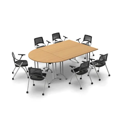 7 Person Conference Meeting Tables with 7 Chairs Complete Set