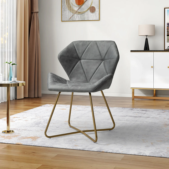 Rosa Accent Side Chair with X-shaped Metal Base