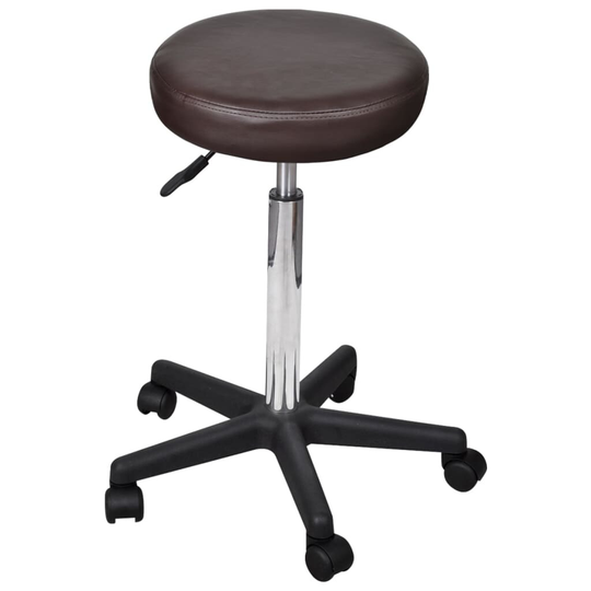 vidaXL Office Stool Brown Faux Leather