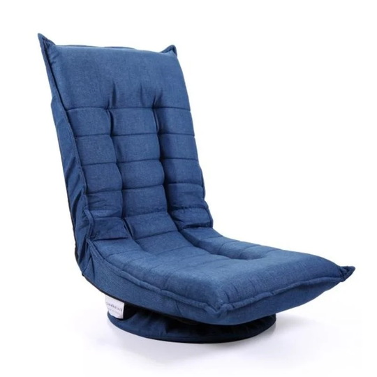 Blue Swivel Floor Lounge Chair W/Adjustable Backrest - 39.9" (H) X 23.7" (W) X 29.9" (H)