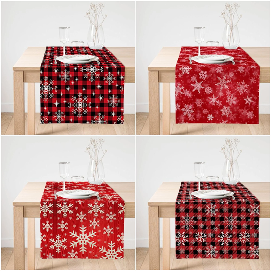 Snowflake Table Runner|Winter Trend Top|Snowflake Home Decor|xmas Decor|Farmhouse Style Tablecloth|Christmas Kitchen Decor