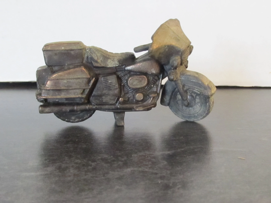 Vintage Die Cast Metal Miniature Figural Pencil Sharpener - Hong Kong- Motorcycle Motor Cycle Bike