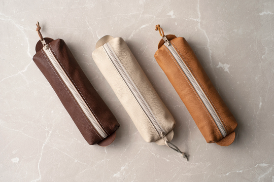 Personalized Pencil Case Leather Pen Pouch Zipper Customized Makeup Cosmetic Bag, Birthday Gift For Teacher Mother's Day For Her