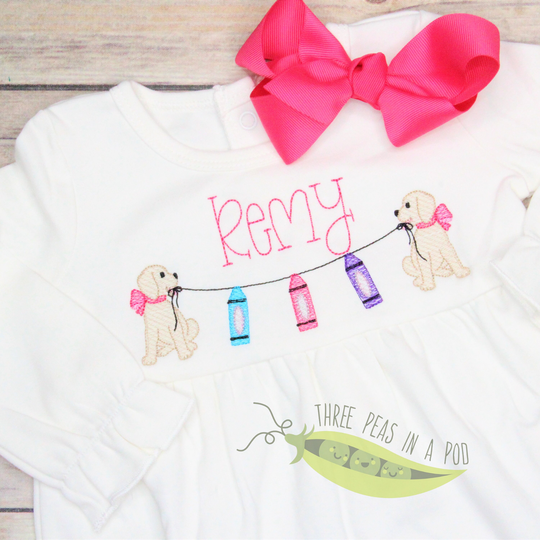 Back To School Shirt, Pencil Puppy Crayon Shirt