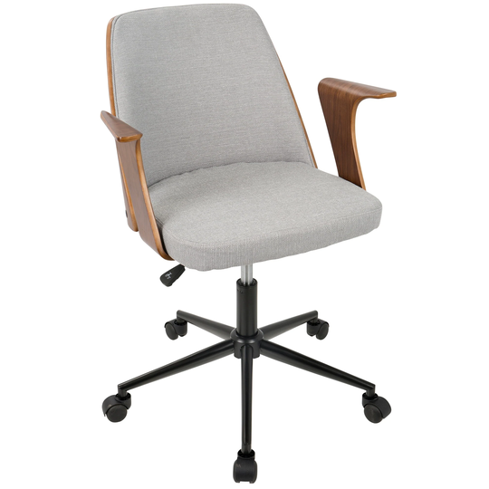 Verdana Mid-Century Modern Upholstered Office Chair with Wood Accents