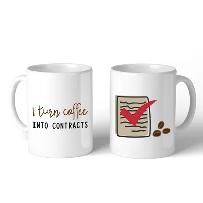 Adalwine I Turn Coffeee Into Contracts 2 Piece Coffee Mug Set