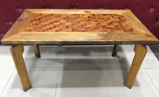 Dinning Table, Thuya Reclaimed Wood Dining Rustic Slab Natural Edge, Raw Edge Table