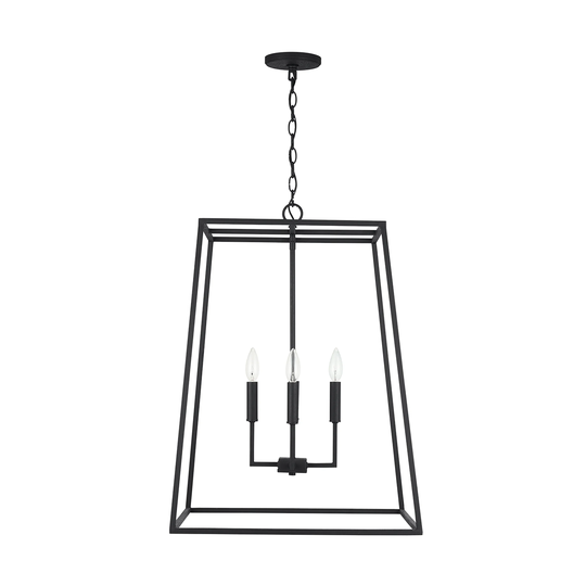 Clint 4-light Black Iron Hanging Pendant