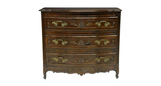 Antique French Provincial Louis Xv Style Carved Serpentine Shaped Chest Of Drawers Commode
