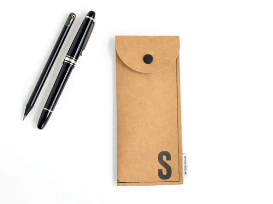 Pencil Case Vegan Personalized Monogrammed Minimal Modern Gift For Him Made By Renna Deluxe