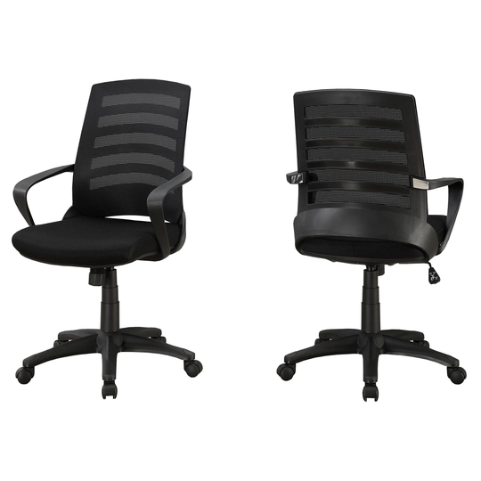 Set of 2 Black Upholstered Contemporary Office Chair 37.75"