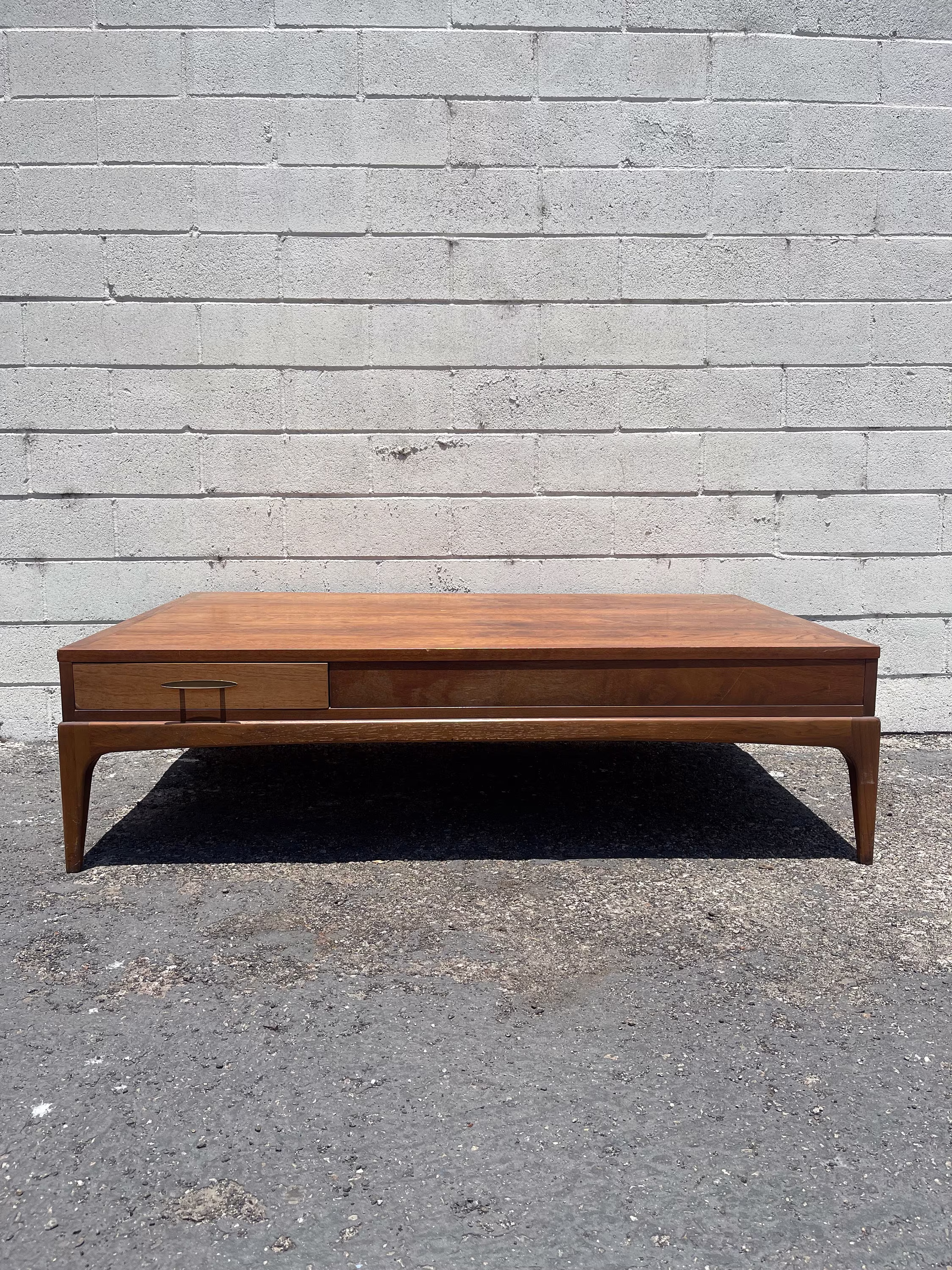 Mid Century Modern Coffee Table Lane Rhythm Accent End Storage Walnut Wood Mcm Eames Living Room Midcentury Retro Mod Danish