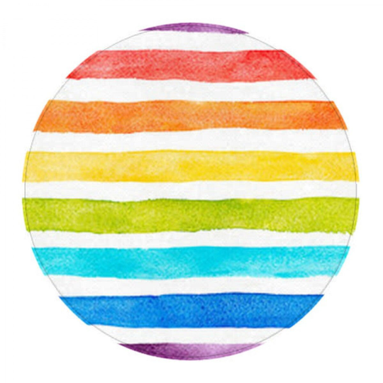 Rainbow Stripe Round Rugs Colorful Circle Mats For Bedroom Colored Carpets Kids Room Striped Washable Indoor Floor Decor