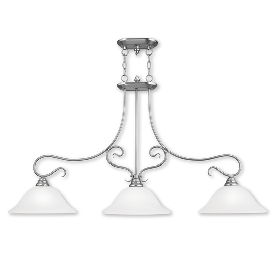 Livex Lighting Coronado Transitional Nickel-finish Steel 3-light Linear Chandelier - 49.5 x 13 x 27