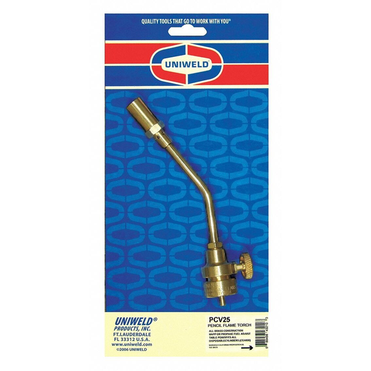Uniweld Torch Head: Pencil, External Lighter, Adj Flame, Fixed Tip PCV25 - 1 Each