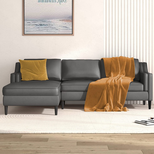 Real Leather Sectional Sofa, Top Grain Leather L Shaped Sectional Sofa Couch, Luxurious Sectional Couches